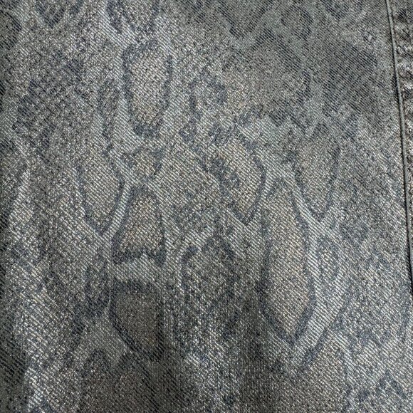 Dana Buchman Womens Snakeskin Print Metallic Jacket Size 16 Cotton Blend - Picture 6 of 10